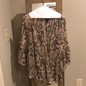 Floral patterned sheer top